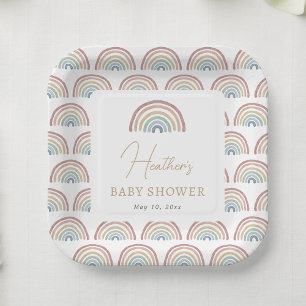 Boho Regenboog Babyfeestje Papieren Bordje