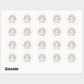 Boho Regenboog Babyfeestje Ronde Sticker (Vel)
