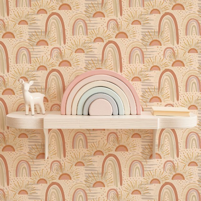 Boho Regenboog Babykamer Behang (Creator heeft geüpload)