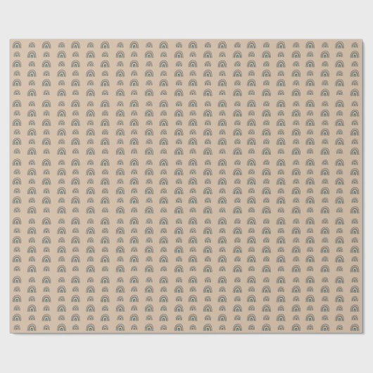 Boho Regenboog Beige Cadeaupapier (Vlak)