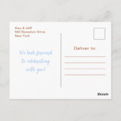 Boho Regenboog Blauwe Baby Shower Briefkaart (Achterkant)