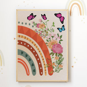 Boho Regenboog Bloem Kinderkamer Poster