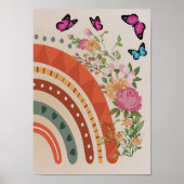 Boho Regenboog Bloem Kinderkamer Poster (Voorkant)