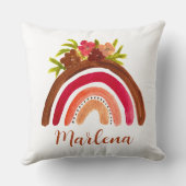 Boho Regenboog Bloemen Boheemse Natuurlijke Kleur Kussen (Achterkant)