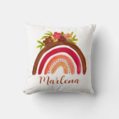 Boho Regenboog Bloemen Boheemse Natuurlijke Kleur Kussen (Voorkant)