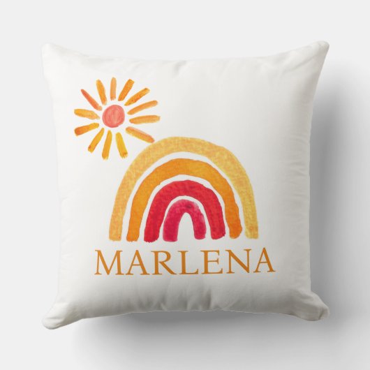 Boho Regenboog Boheemse Sinaasappel Zon Baby Kweke Kussen (Achterkant)