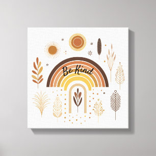 Boho Regenboog Botanicals Wees Aardig Canvas Afdruk