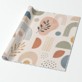 Boho Regenboog Botanisch Cadeaupapier (Uitgerold)