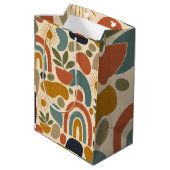 Boho Regenboog & Botanisch Naadloos Patroon Medium Cadeauzakje (Achterkant Gekanteld)
