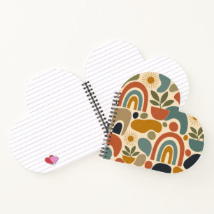 Boho Regenboog & Botanisch Naadloos Patroon Notitieboek
