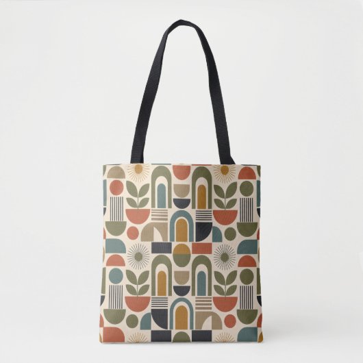 Boho Regenboog & Botanisch Naadloos Patroon Tote Bag (Voorkant)