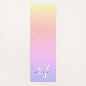 Boho Regenboog Botanische Monogram Naam Yogamat (Voorkant)