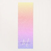 Boho Regenboog Botanische Monogram Naam Yogamat (Achterkant)