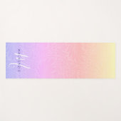 Boho Regenboog Botanische Monogram Naam Yogamat (Voorkant (horizontaal))