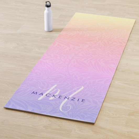 Boho Regenboog Botanische Monogram Naam Yogamat (In situ)