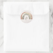 Boho Regenboog Botanische Waterverf Ronde Sticker (Tas)