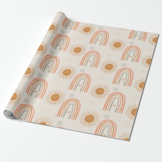 Boho-regenboog Cadeaupapier (Uitgerold)