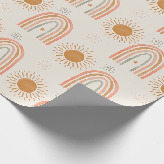 Boho-regenboog Cadeaupapier (Hoek)