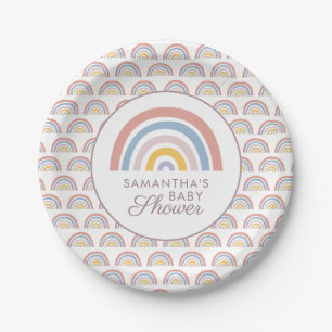 Boho Regenboog Chic Baby Shower Papieren Bordje