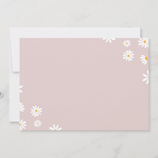 Boho Regenboog Daisy 1e Verjaardag Uitnodiging (Achterkant)