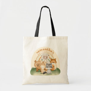 Boho Regenboog Dierenboerderij Familie Baby Shower Tote Bag