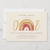 Boho Regenboog Eerste Verjaardag Kaart (Voorkant)