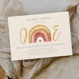 Boho Regenboog Eerste Verjaardag Kaart
