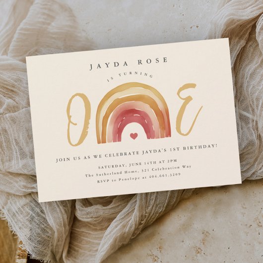 Boho Regenboog Eerste Verjaardag Kaart