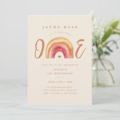 Boho Regenboog Eerste Verjaardag Kaart (Staand voorkant)
