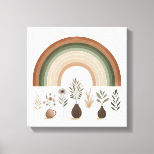 Boho Regenboog en Aardse Botanicals Canvas Afdruk
