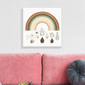 Boho Regenboog en Aardse Botanische Elementen Canvas Afdruk (Insitu (Woonkamer))