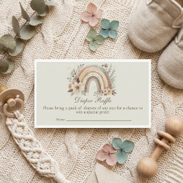 Boho Regenboog En Bloemen Baby Luierspel Kaart