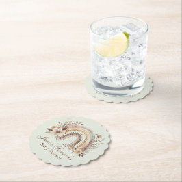 Boho regenboog en bloemen Baby shower Kartonnen Onderzetters