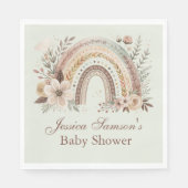 Boho regenboog en bloemen Baby shower Servet (Voorkant)