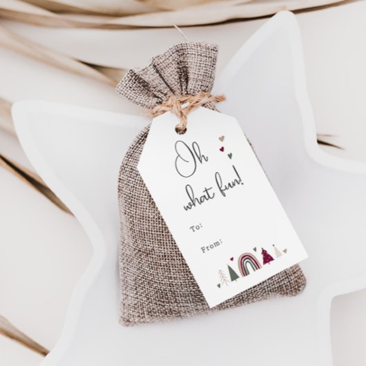 Boho Regenboog en Harten Ch Oh Wat leuk om van en  Cadeaulabel