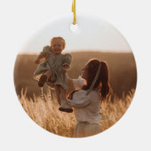 Boho Regenboog en harten met naam Foto Kerstmis Keramisch Ornament (Achterkant)