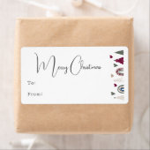 Boho Regenboog en Harten Vrolijk Kerstcadeau Etiket (Insitu)