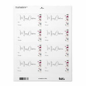 Boho Regenboog en Harten Vrolijk Kerstcadeau Etiket (Full Sheet)