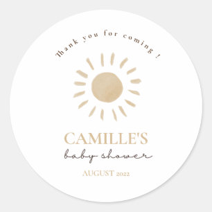 Boho Regenboog en Zonneschijn Kleurrijke Dank u Kl Ronde Sticker