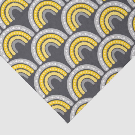 Boho Regenboog Geel en Grijs Tissuepapier (Detail)