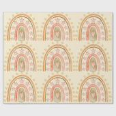 Boho Regenboog Geel Sinaasappel en Groene Meisjes Cadeaupapier (Vlak)