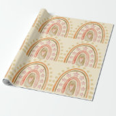 Boho Regenboog Geel Sinaasappel en Groene Meisjes Cadeaupapier (Uitgerold)