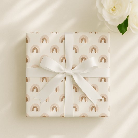 Boho regenboog, genderneutraal kinderdagverblijf cadeaupapier