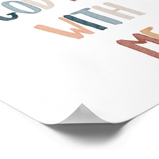 Boho regenboog God is met mij poster (Hoek)