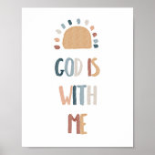 Boho regenboog God is met mij poster (Voorkant)