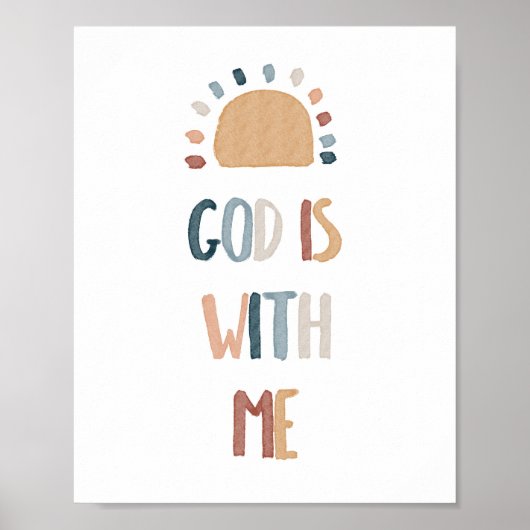 Boho regenboog God is met mij poster (Voorkant)