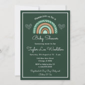 Boho Regenboog Groen en Bruin Baby shower Kaart (Voorkant)