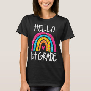 Boho Regenboog Hallo 1e klas eerste schooldag Onde T-shirt