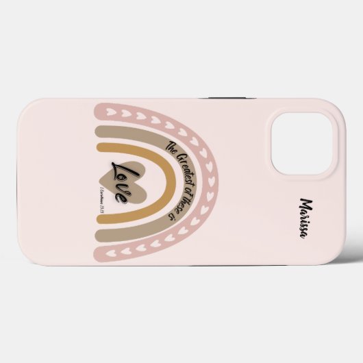Boho regenboog hart liefde bijbel vers Case-Mate iPhone case (Achterkant (horizontaal))