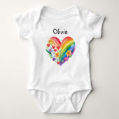 Boho Regenboog Hart Persoonlijk Romper (Voorkant)
